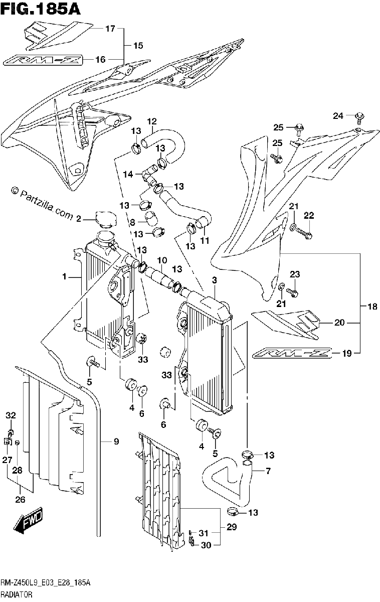 Diagrama de 185A RADIATOR