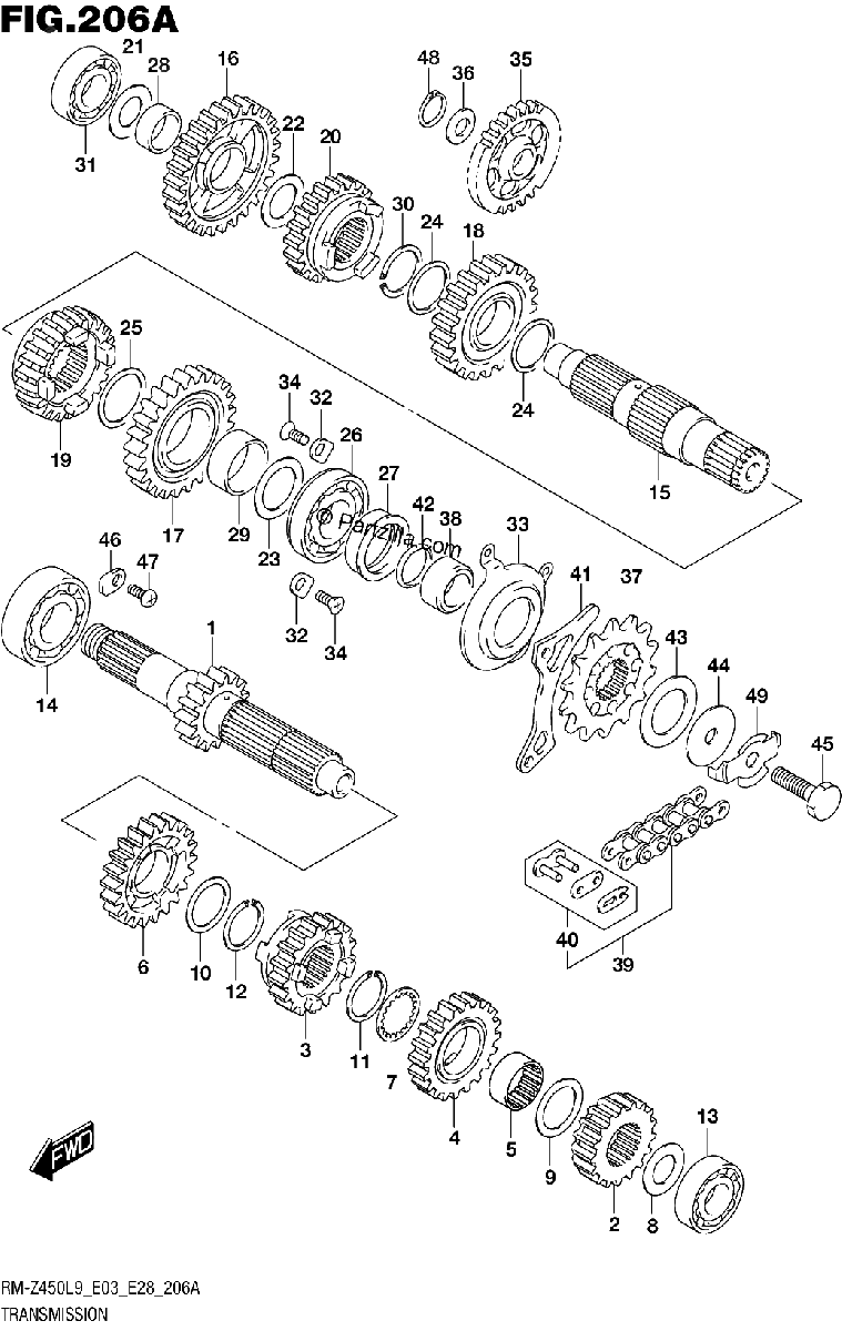 Diagrama de 206A TRANSMISSION