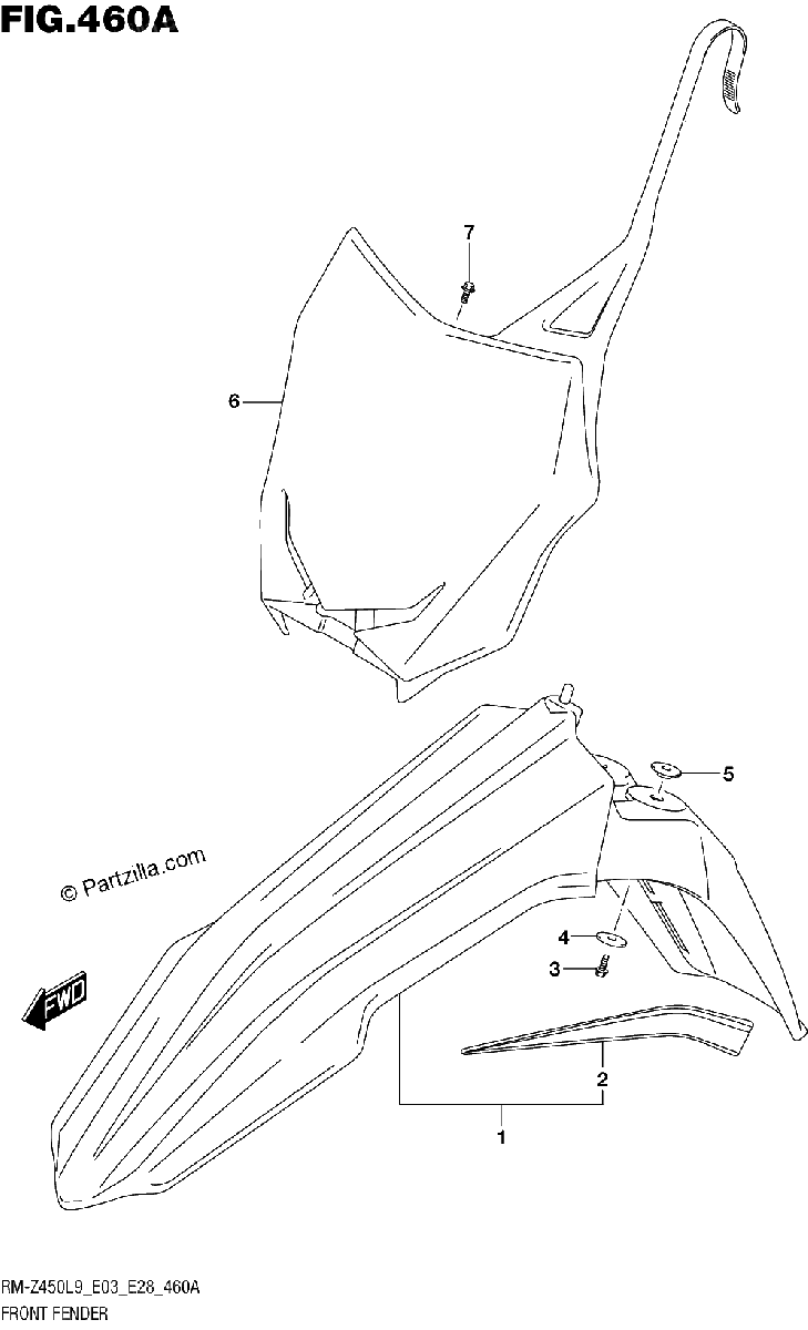 Diagrama de 460A FRONT FENDER