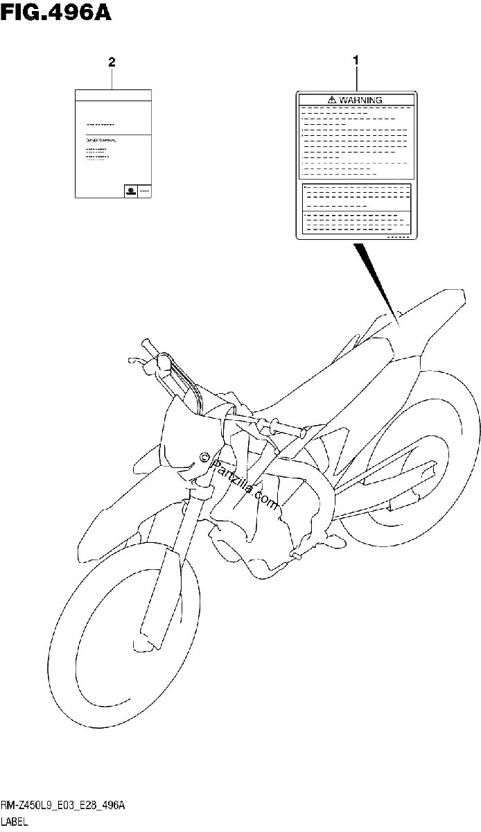Diagrama de 496A LABEL RM Z450L9 E03