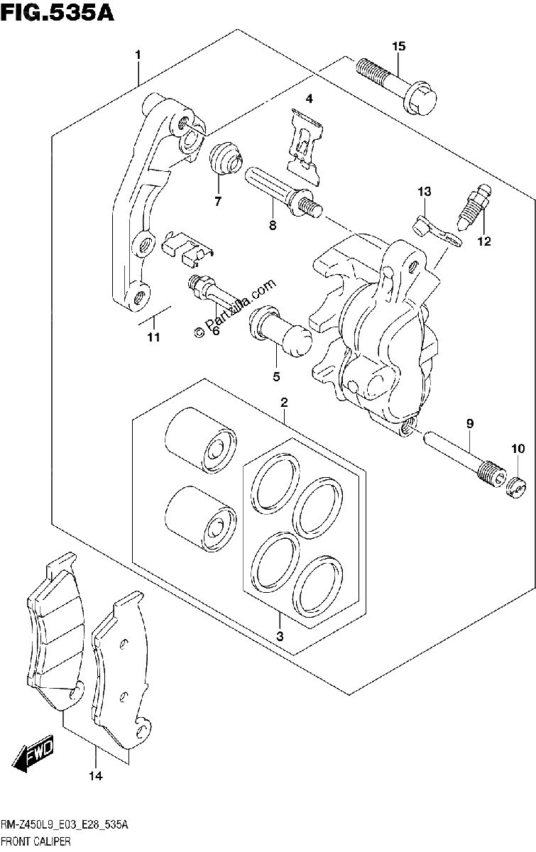 Diagrama de 535A FRONT CALIPER