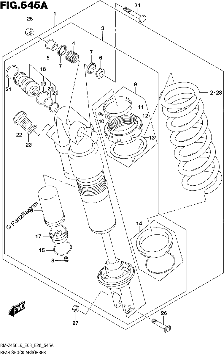 Diagrama de 545A REAR SHOCK ABSORBER