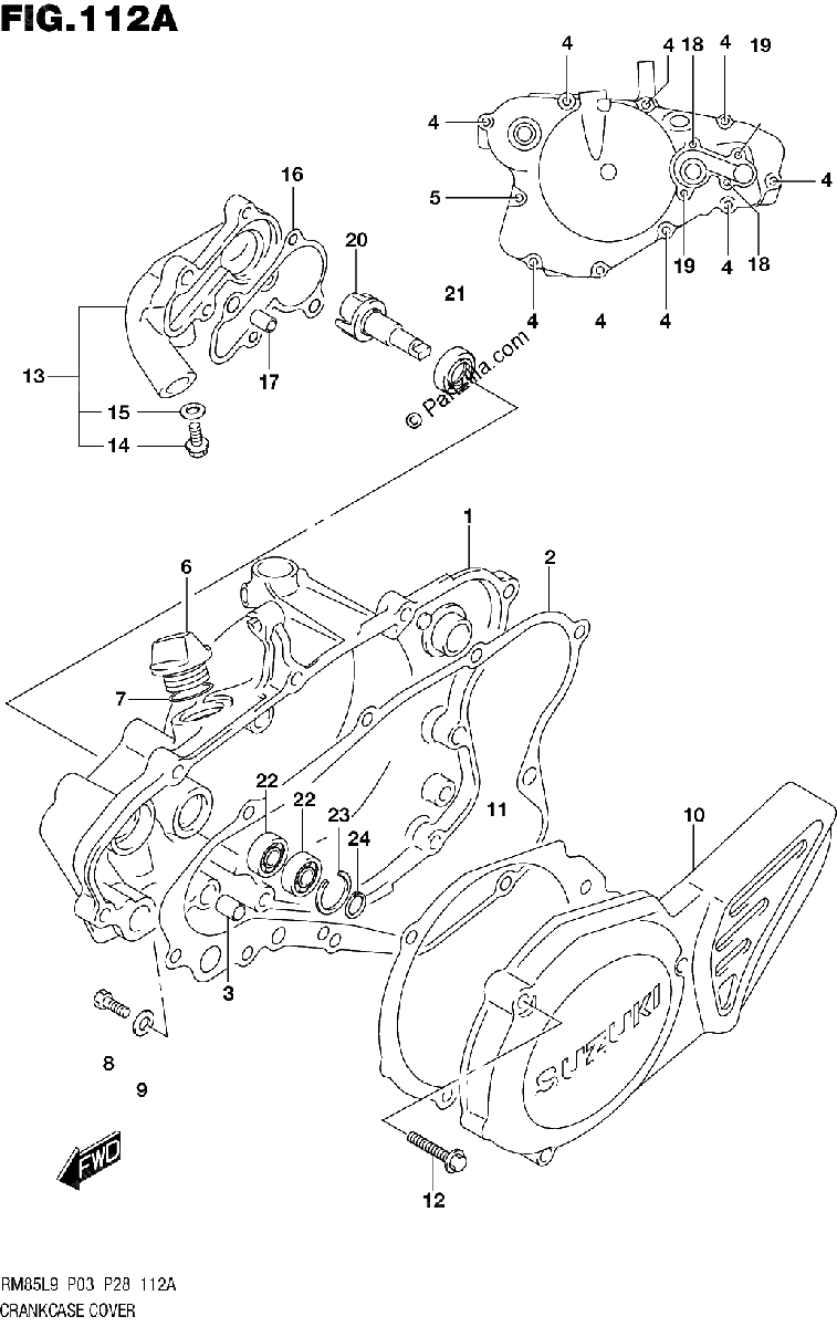 Diagrama de 112A CRANKCASE COVER