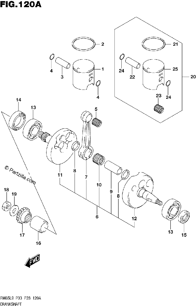 Diagrama de 120A CRANKSHAFT