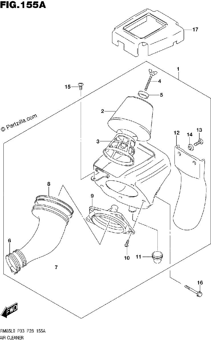 Diagrama de 155A AIR CLEANER