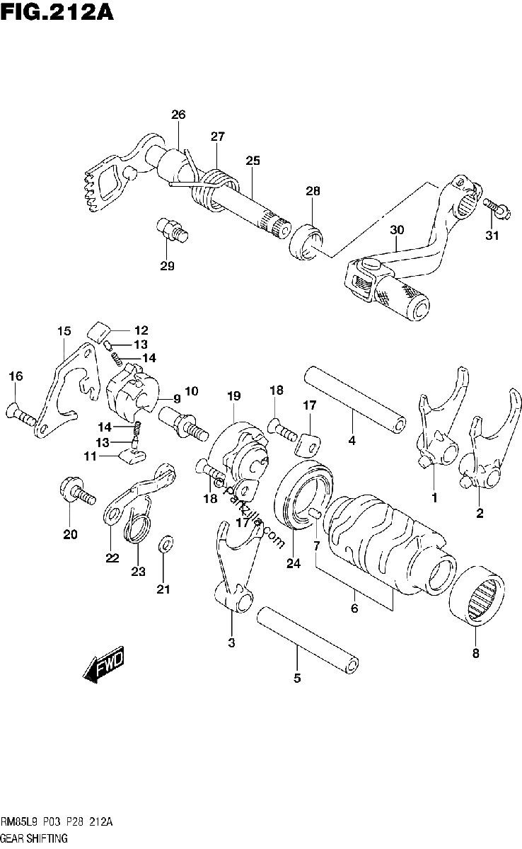 Diagrama de 212A GEAR SHIFTING