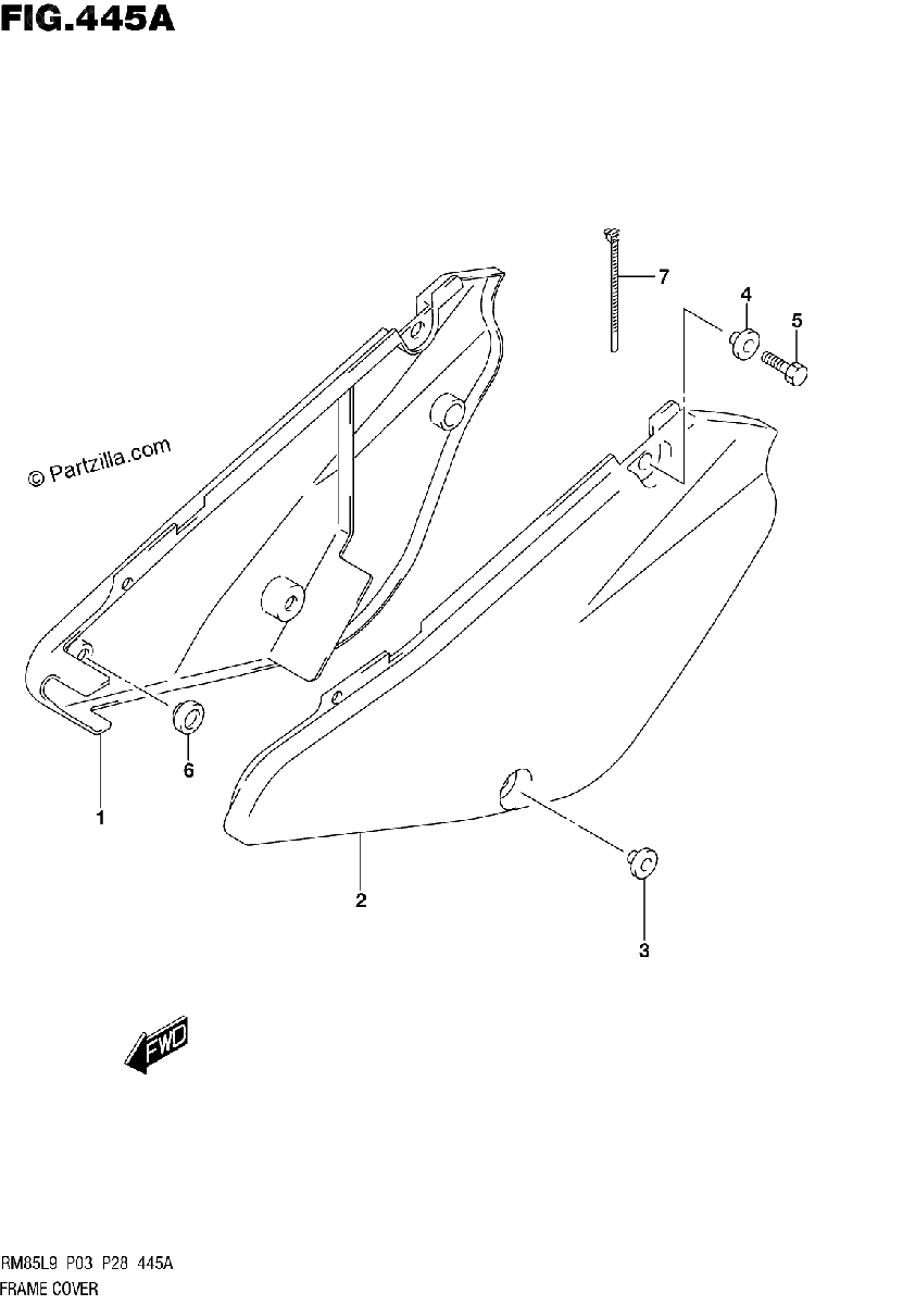 Diagrama de 445A FRAME COVER