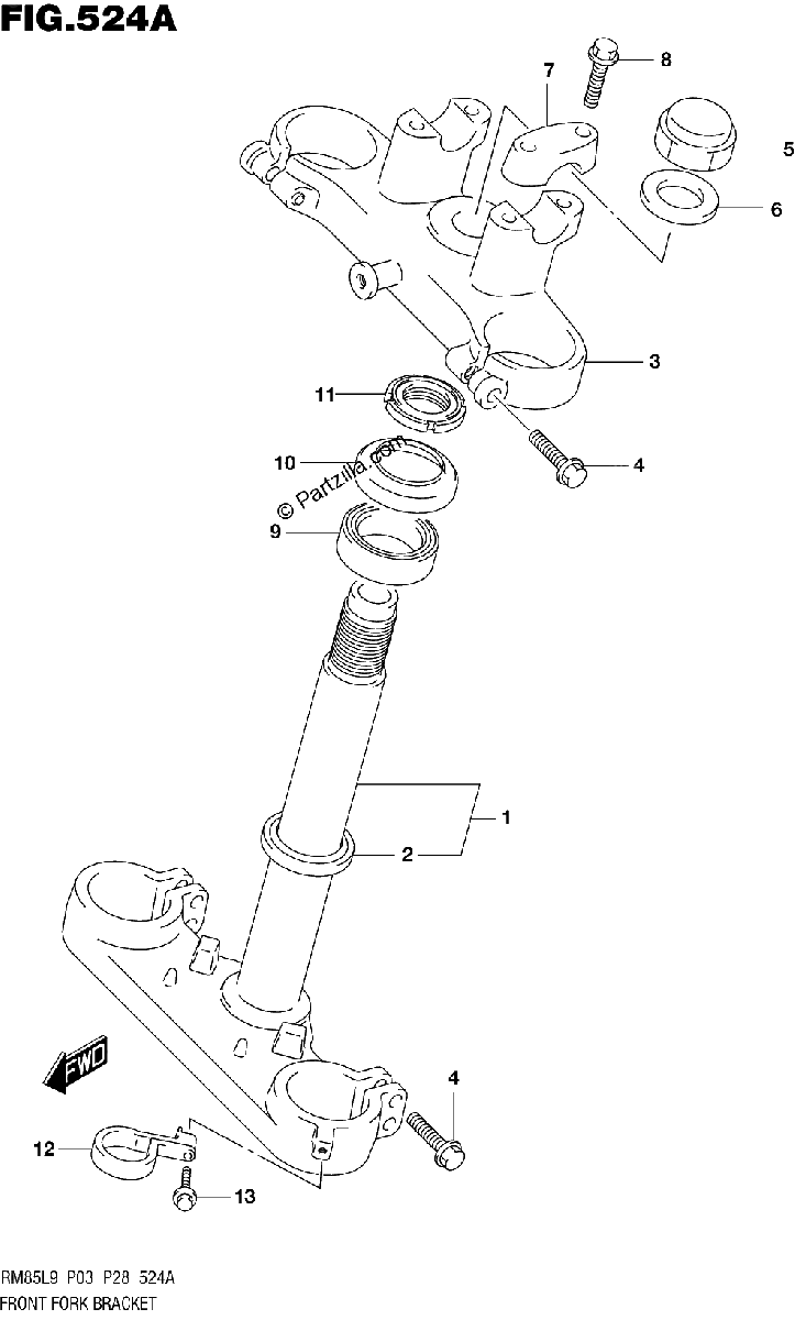 Diagrama de 524A STEM STEERING