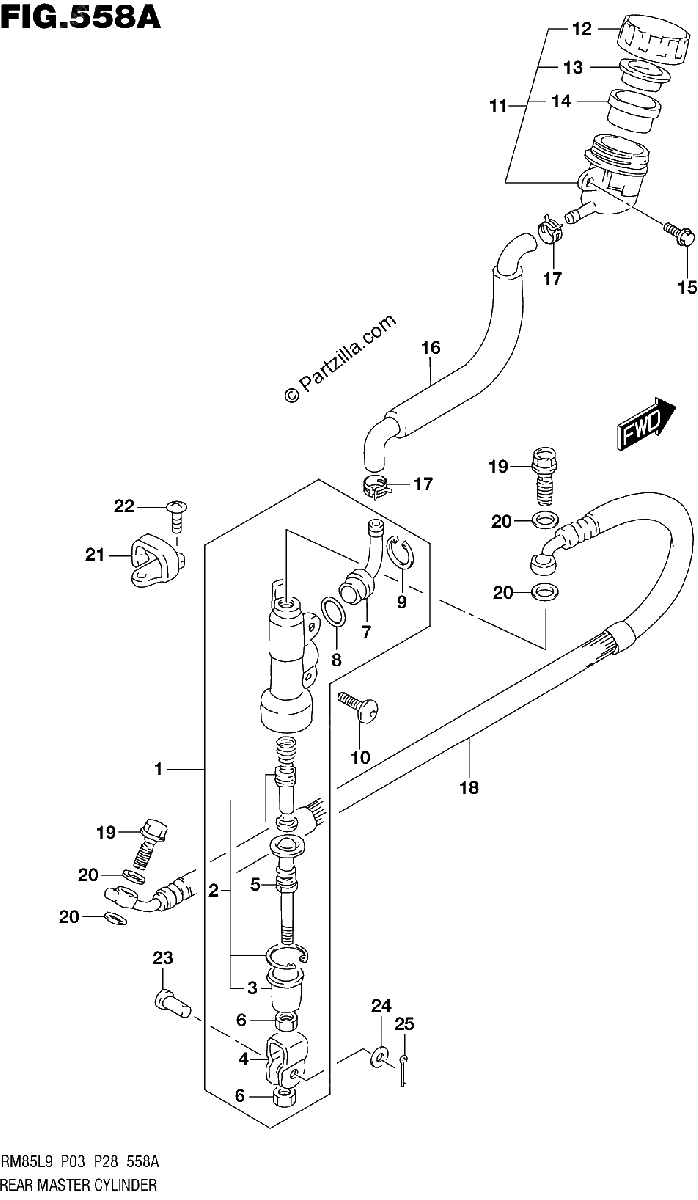 Diagrama de 558A REAR MASTER CYLINDER