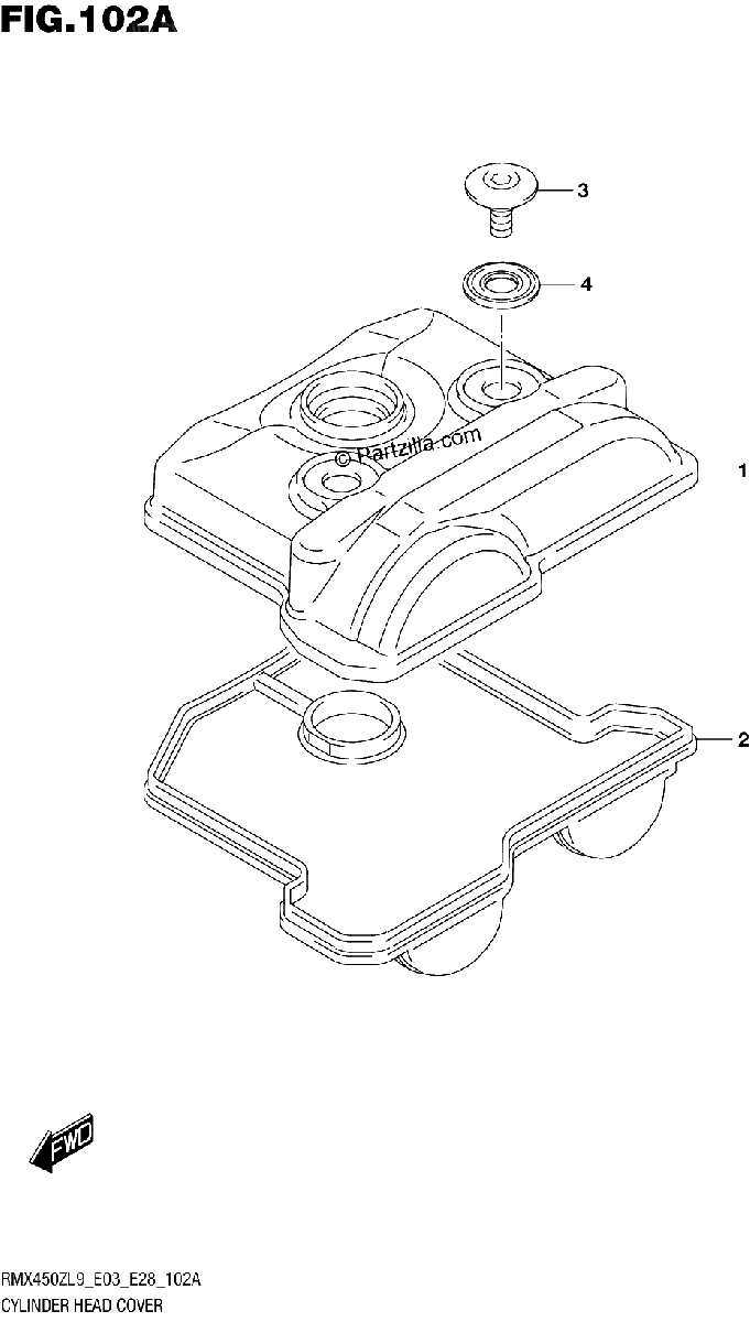 Diagrama de 102A CYLINDER HEAD COVER