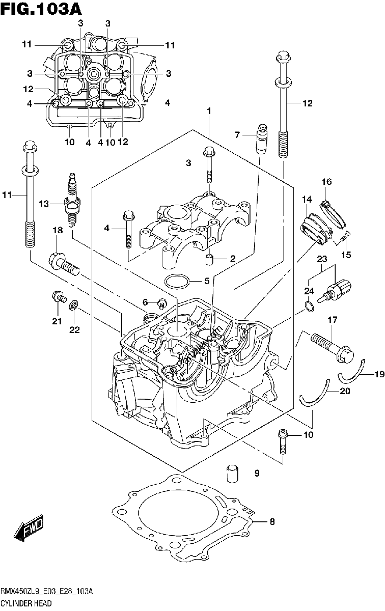 Diagrama de 103A CYLINDER HEAD