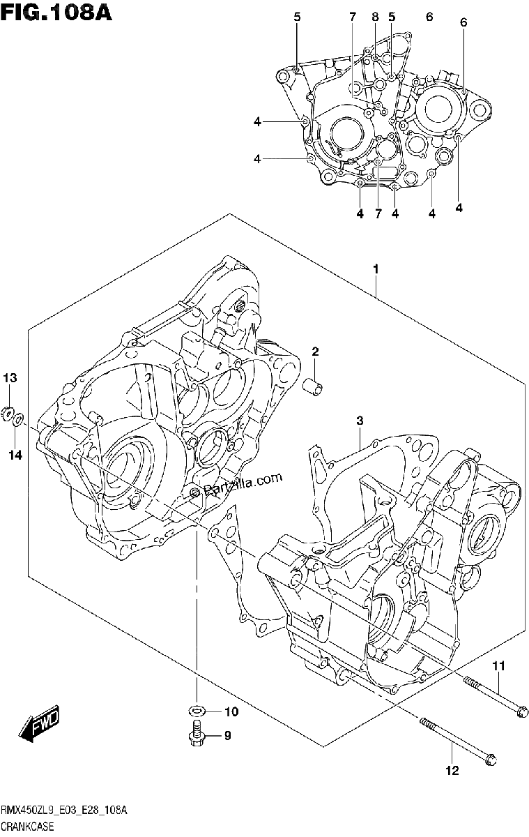 Diagrama de 108A CRANKCASE