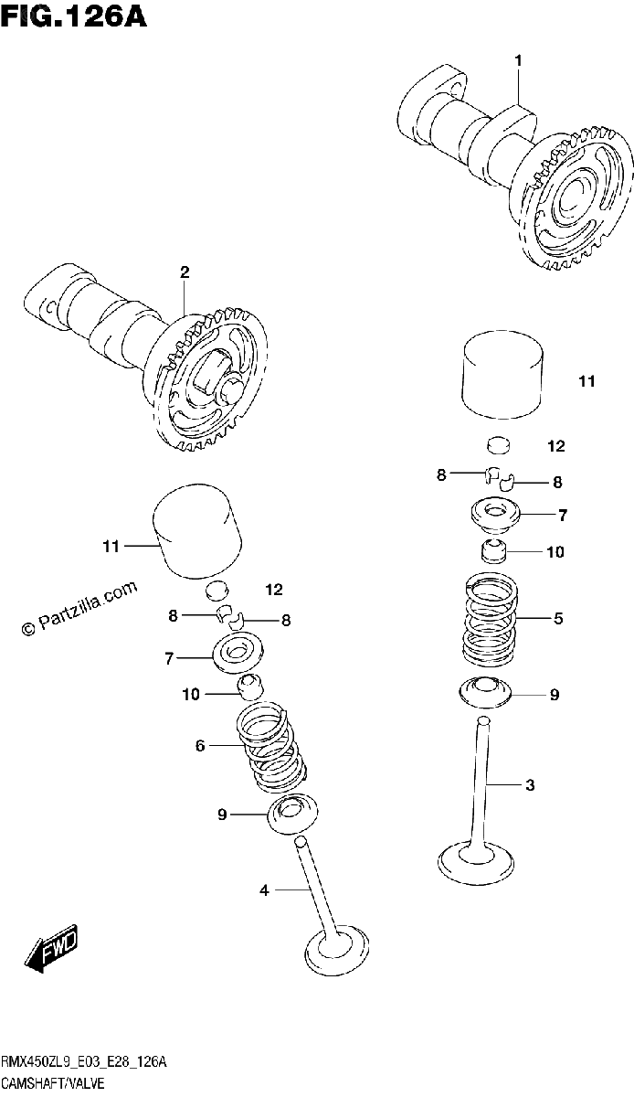 Diagrama de 126A CAMSHAFT VALVE