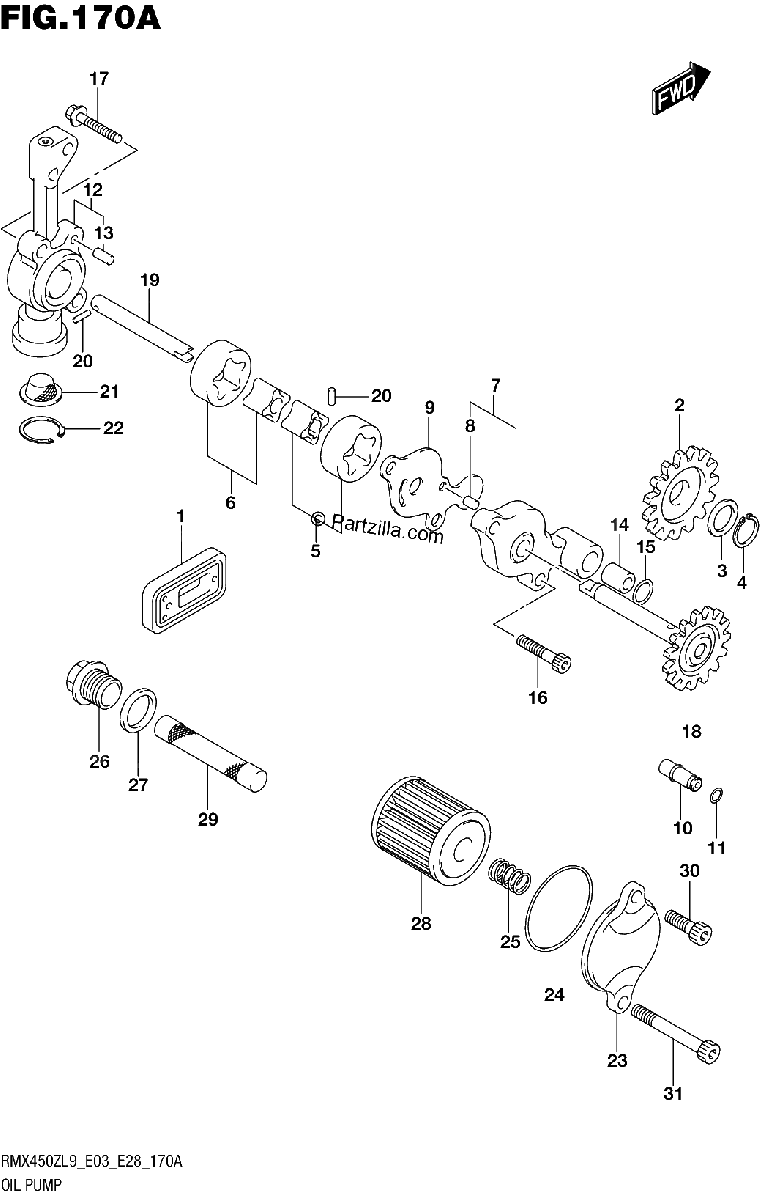 Diagrama de 170A OIL PUMP