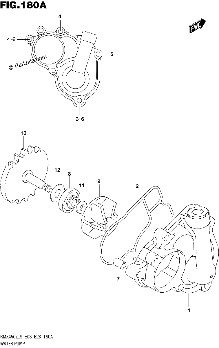 Diagrama de 180A WATER PUMP