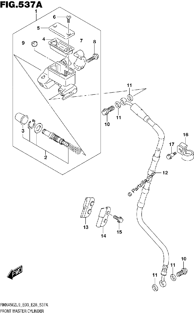Diagrama de 537A FRONT MASTER CYLINDER