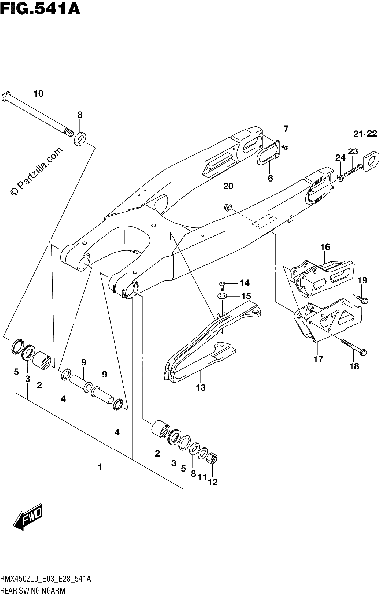 Diagrama de 541A REAR SWINGINGARM