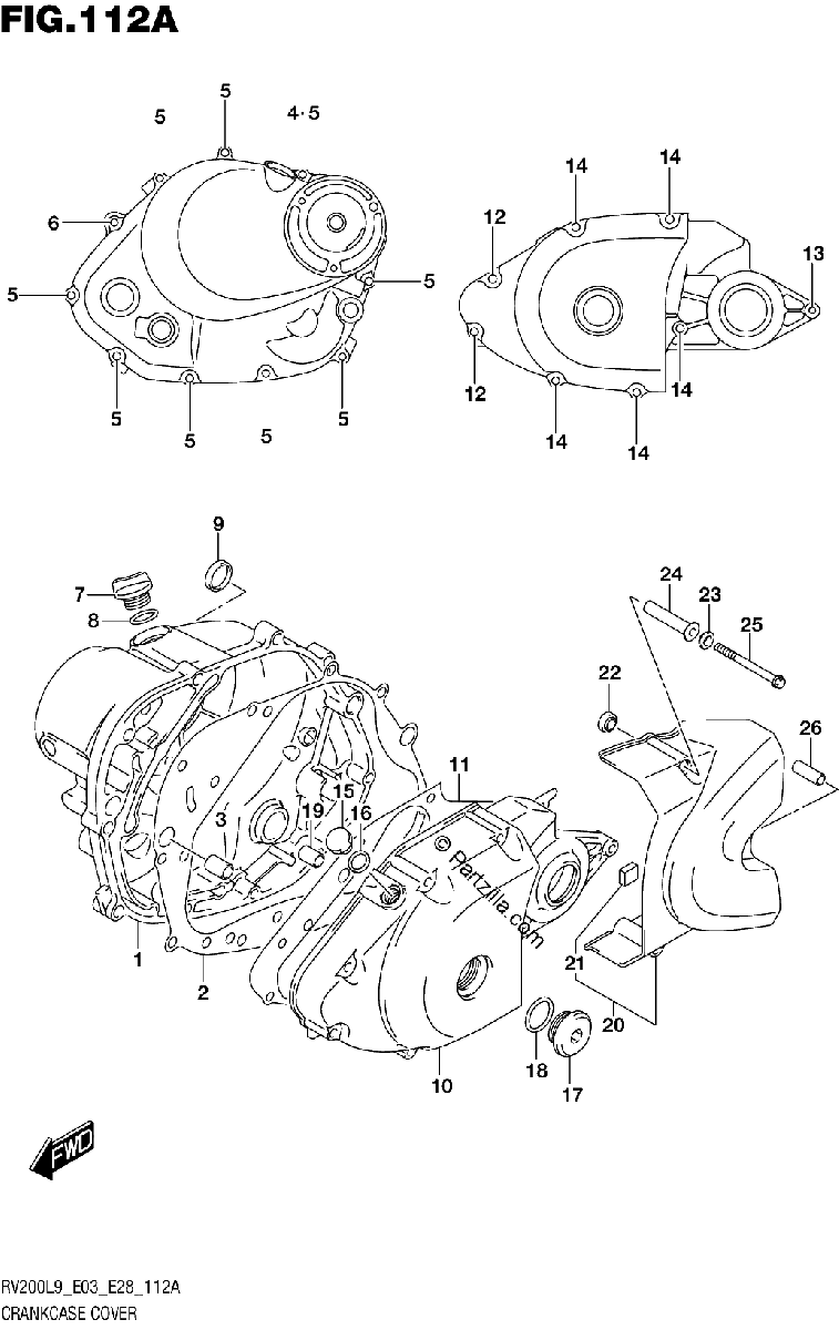 Diagrama de 112A CRANKCASE COVER