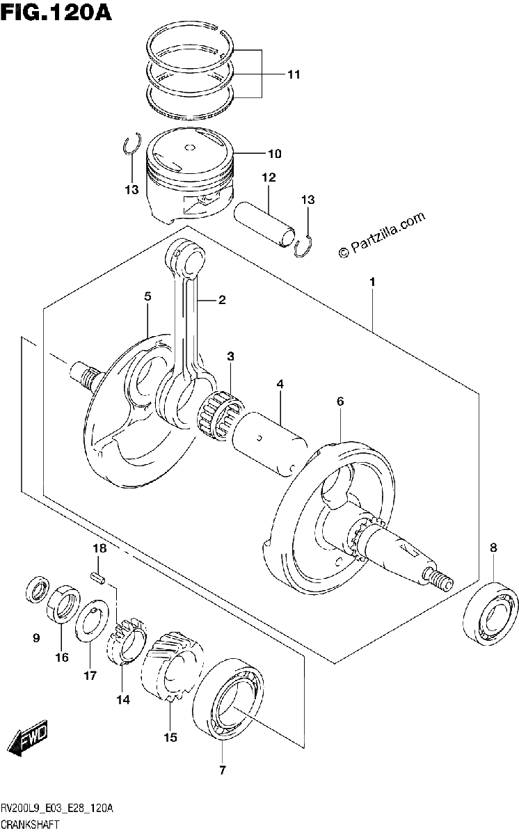 Diagrama de 120A CRANKSHAFT