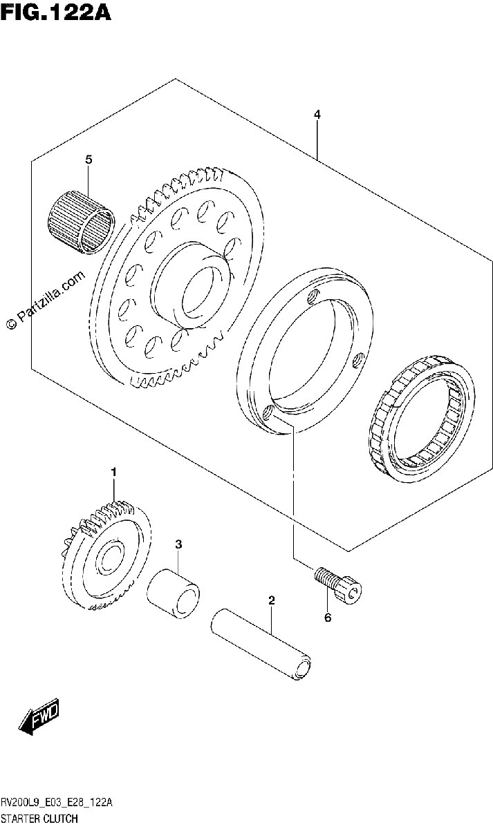 Diagrama de 122A STARTER CLUTCH