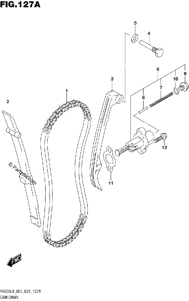 Diagrama de 127A CAM CHAIN