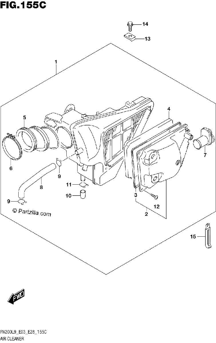 Diagrama de 155C AIR CLEANER RV200L9 E33