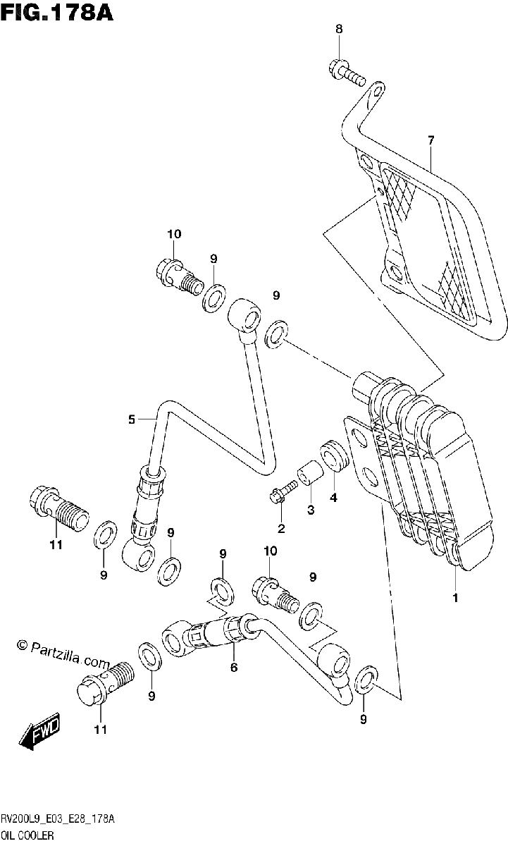 Diagrama de 178A OIL COOLER