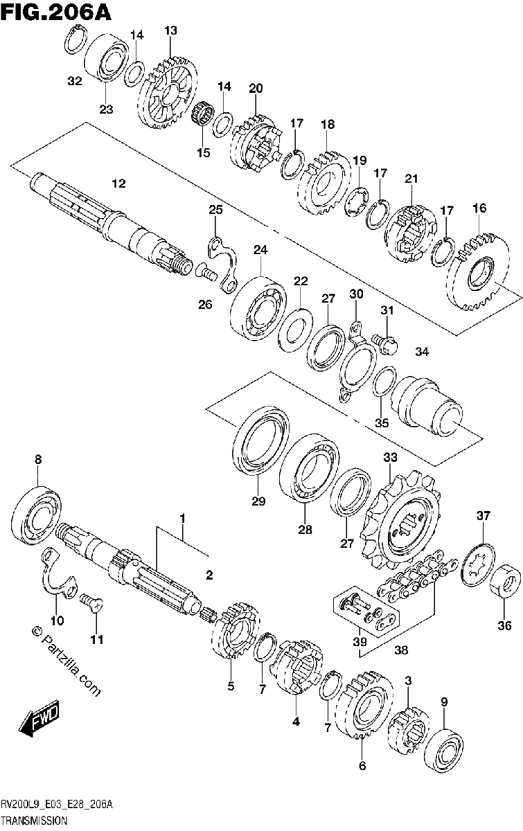 Diagrama de 206A TRANSMISSION