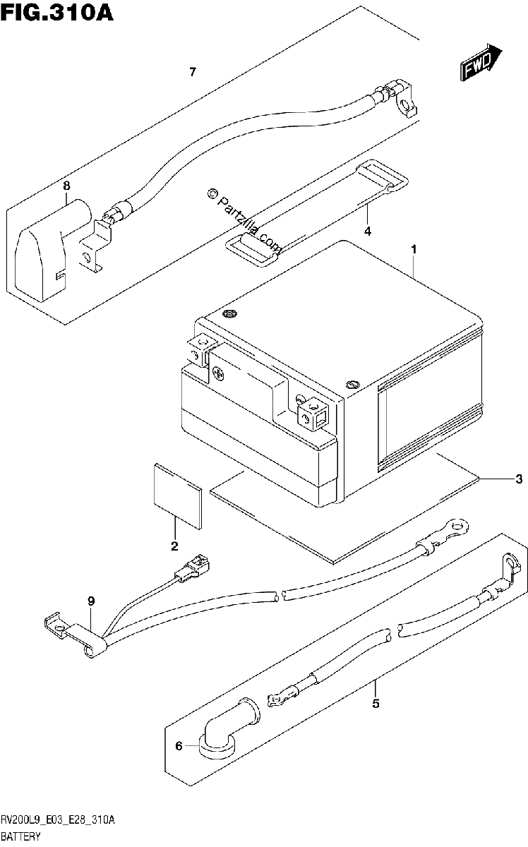 Diagrama de 310A BATTERY
