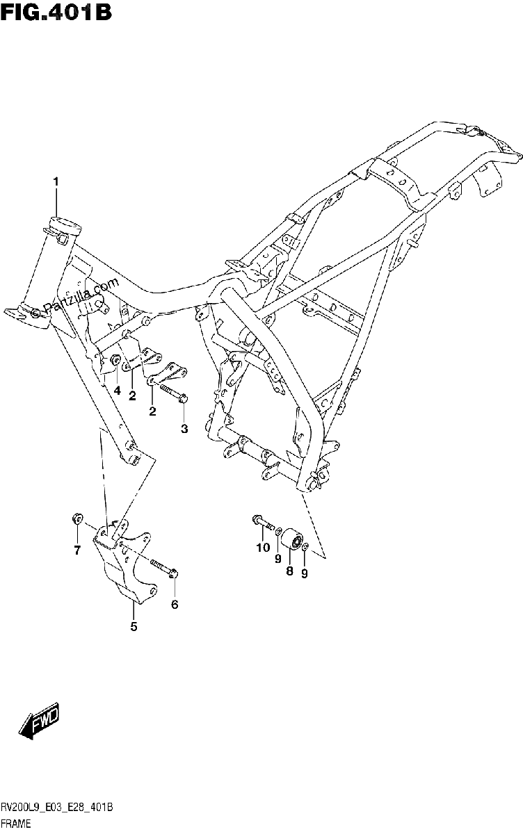 Diagrama de 401B FRAME RV200L9 E28