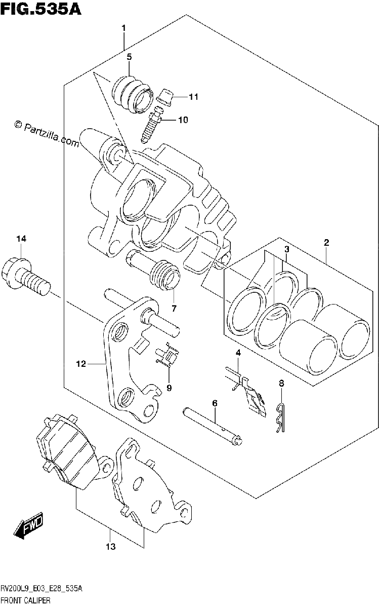 Diagrama de 535A FRONT CALIPER