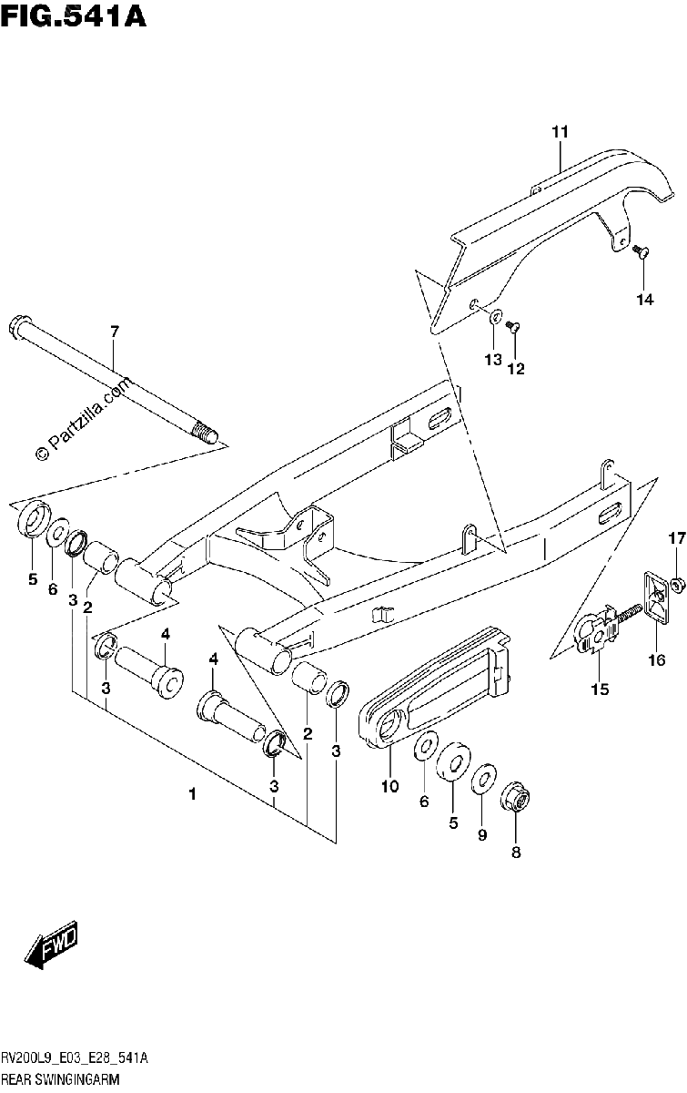 Diagrama de 541A REAR SWINGINGARM