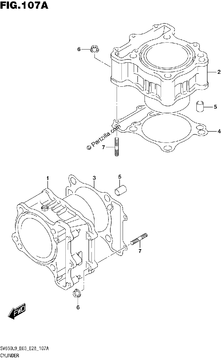 Diagrama de 107A CYLINDER
