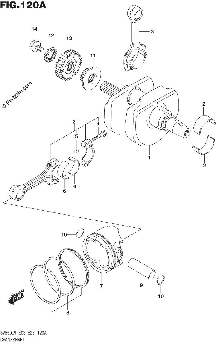 Diagrama de 120A CRANKSHAFT