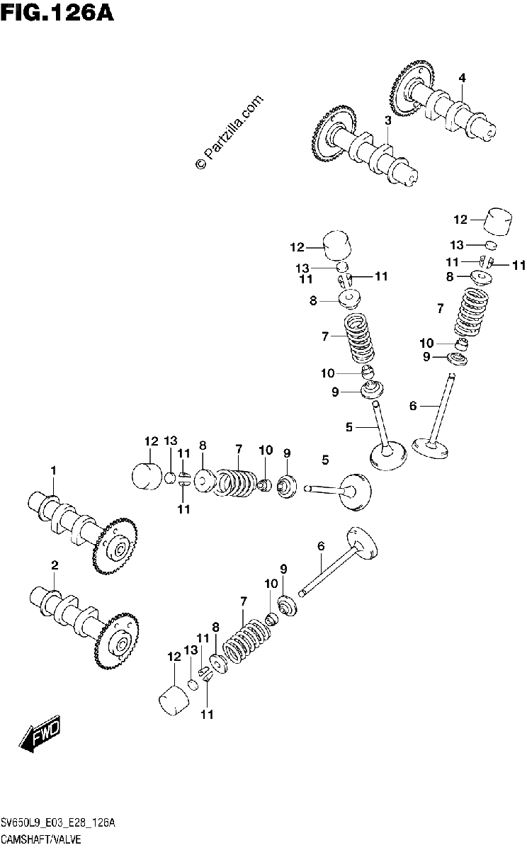 Diagrama de 126A CAMSHAFT VALVE