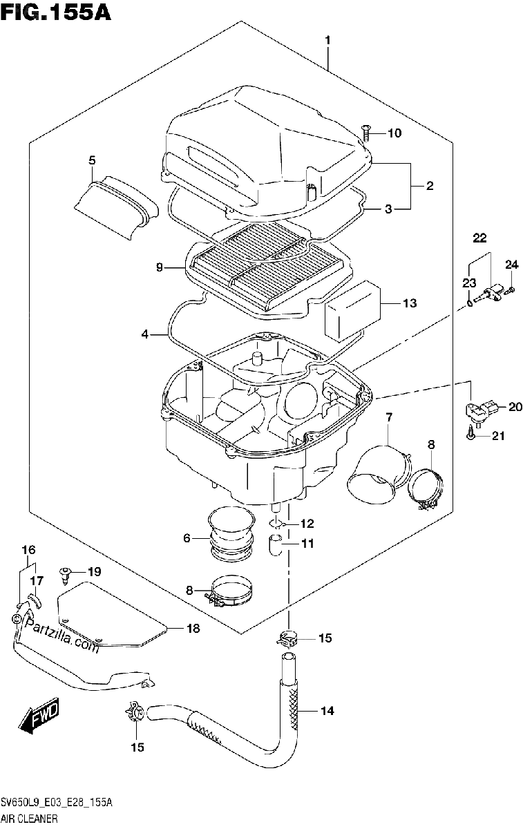 Diagrama de 155A AIR CLEANER