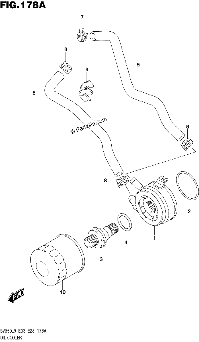 Diagrama de 178A OIL COOLER