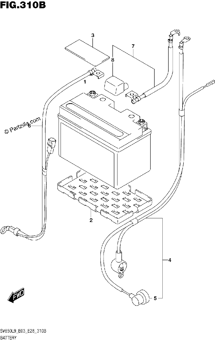 Diagrama de 310B BATTERY SV650L9 E33