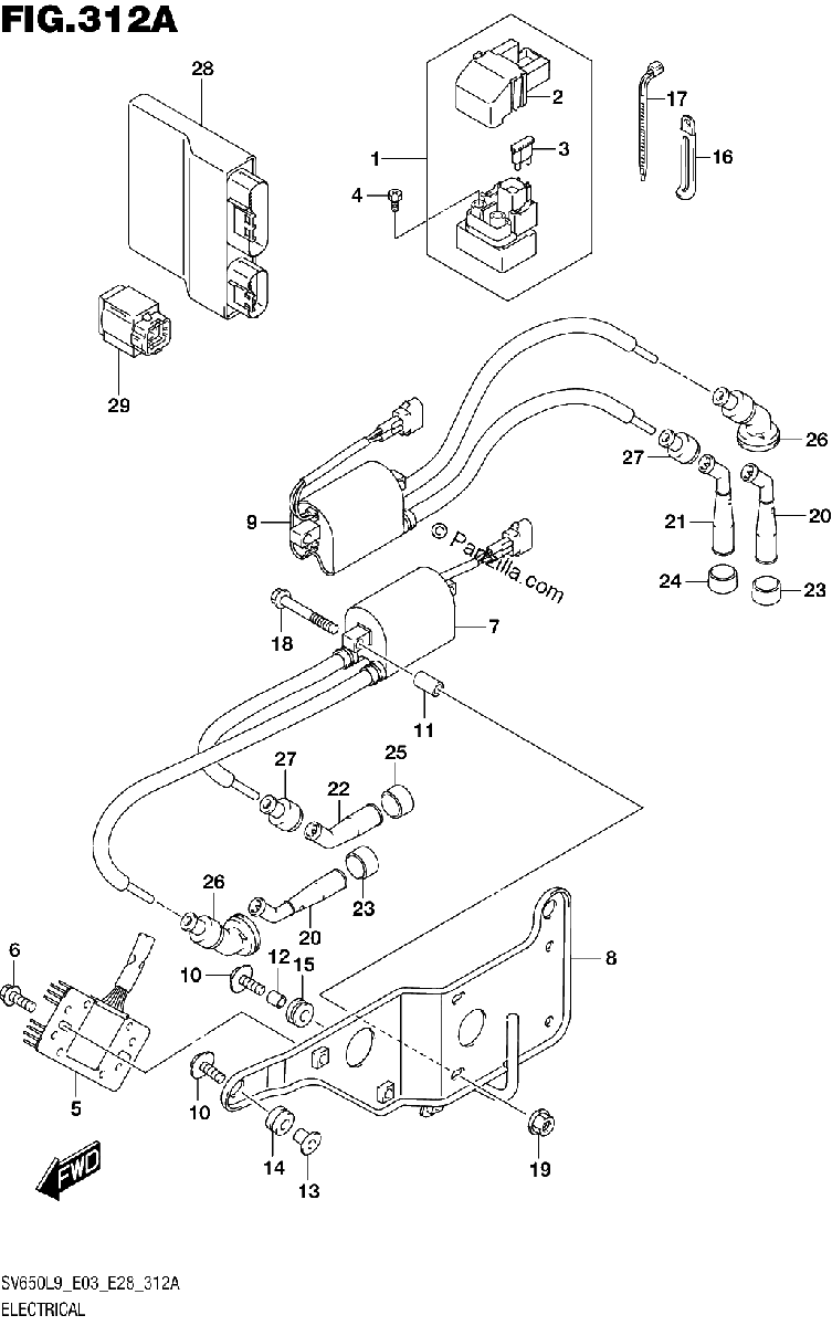 Diagrama de 312A ELECTRICAL SV650L9 E03