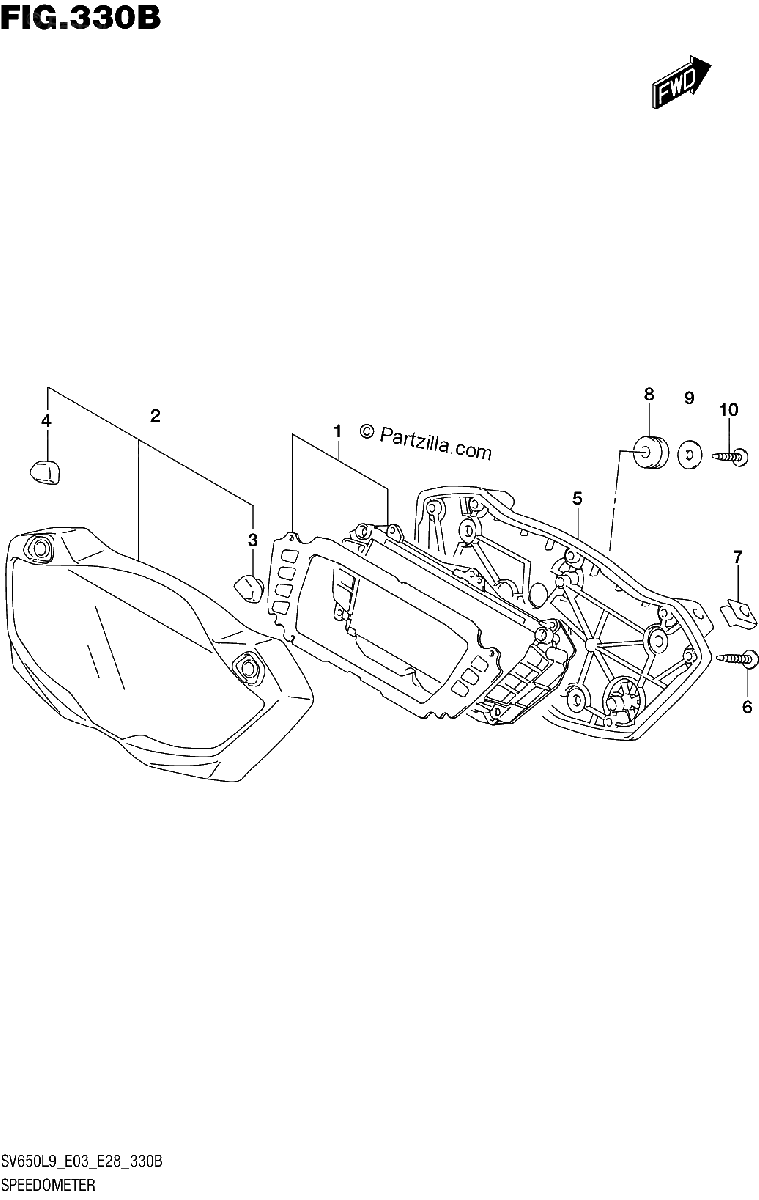 Diagrama de 330B SPEEDOMETER SV650L9 E33