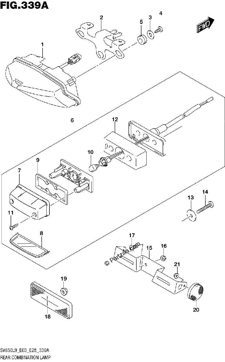 Diagrama de 339A REAR COMBINATION LAMP