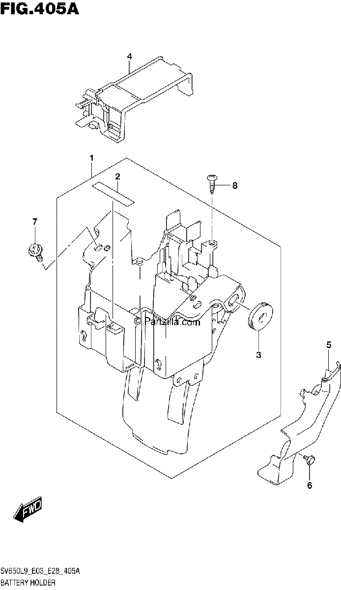 Diagrama de 405A BATTERY HOLDER