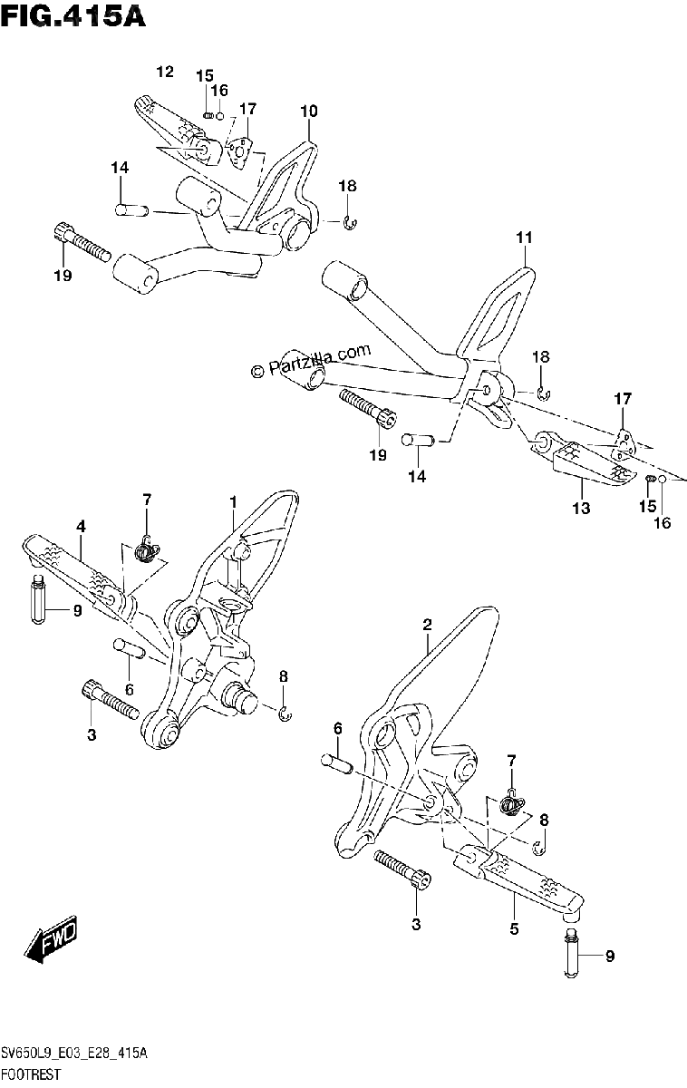 Diagrama de 415A FOOTREST SV650L9 E03