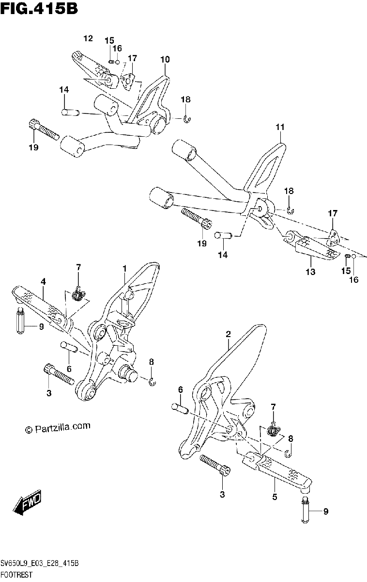 Diagrama de 415B FOOTREST SV650L9 E33