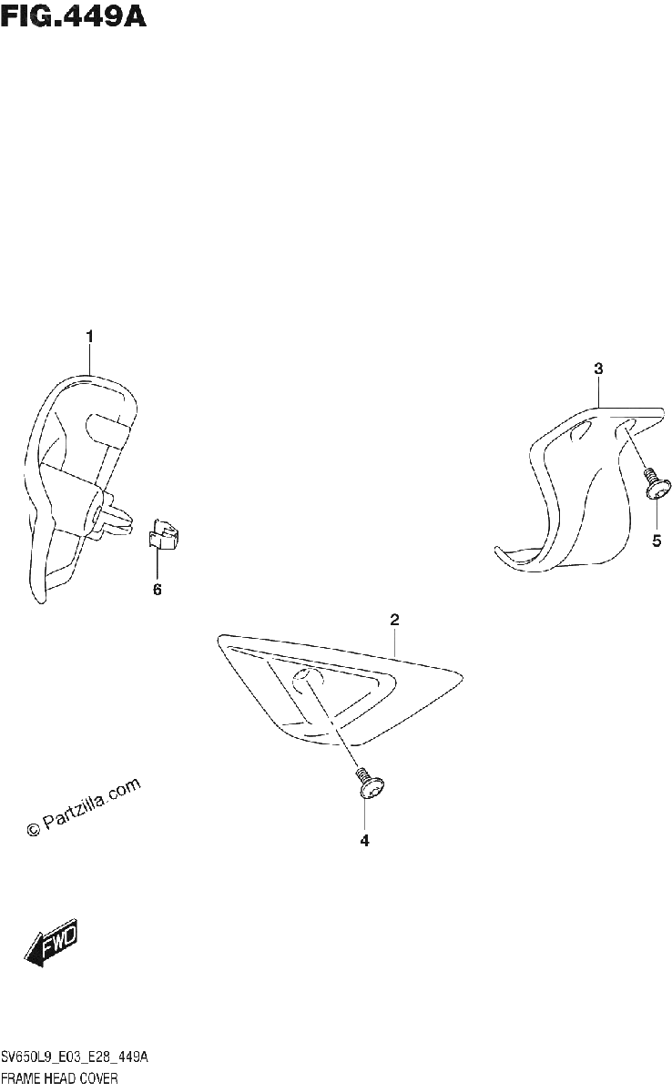 Diagrama de 449A FRAME HEAD COVER SV650L9 E03