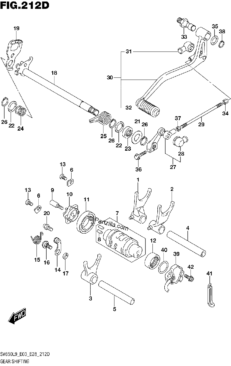 Diagrama de 212D GEAR SHIFTING SV650AL9 E33