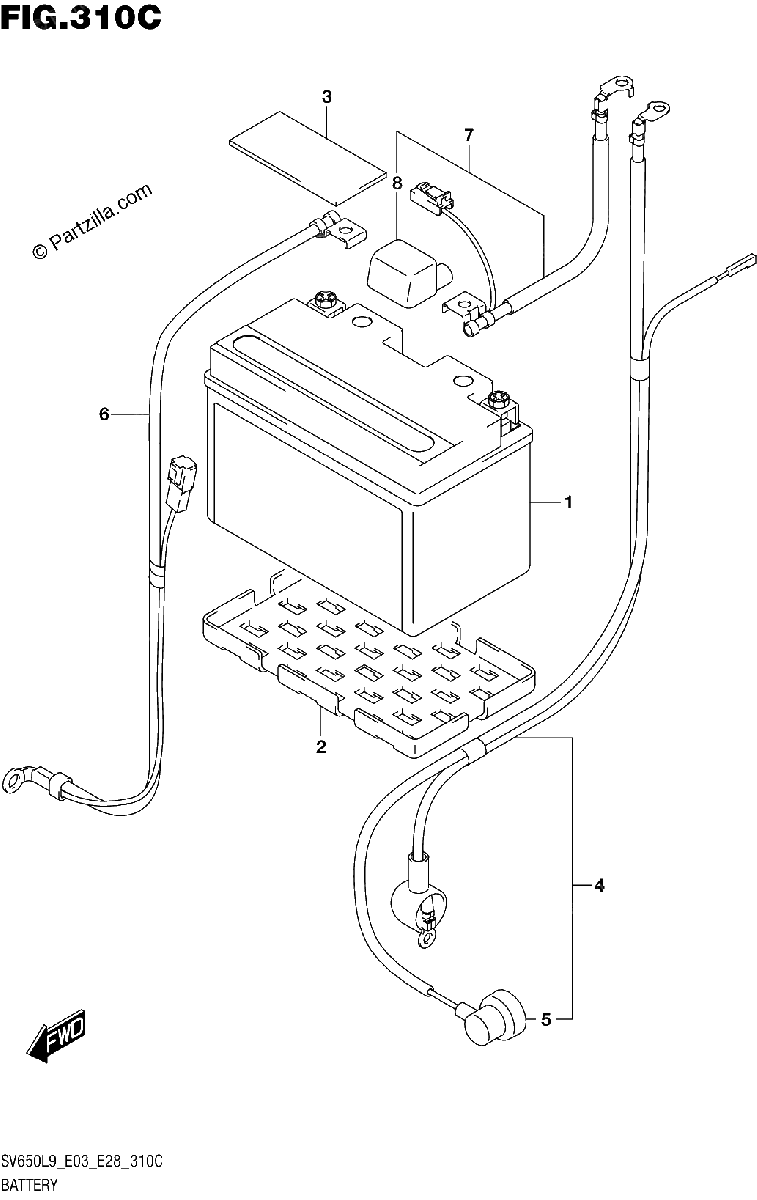 Diagrama de 310C BATTERY SV650AL9 E28