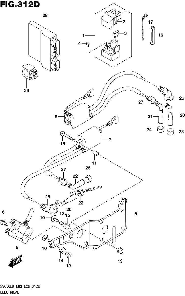 Diagrama de 312D ELECTRICAL SV650AL9 E33