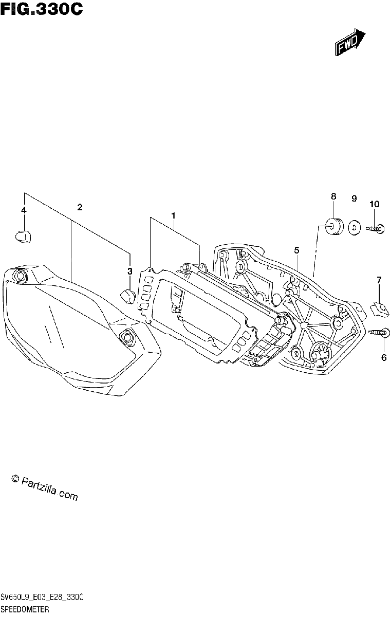 Diagrama de 330C SPEEDOMETER SV650AL9 E28