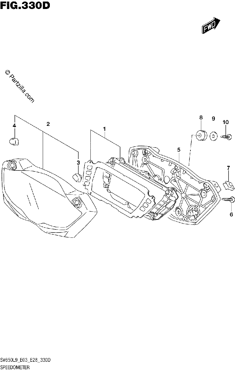 Diagrama de 330D SPEEDOMETER SV650AL9 E33